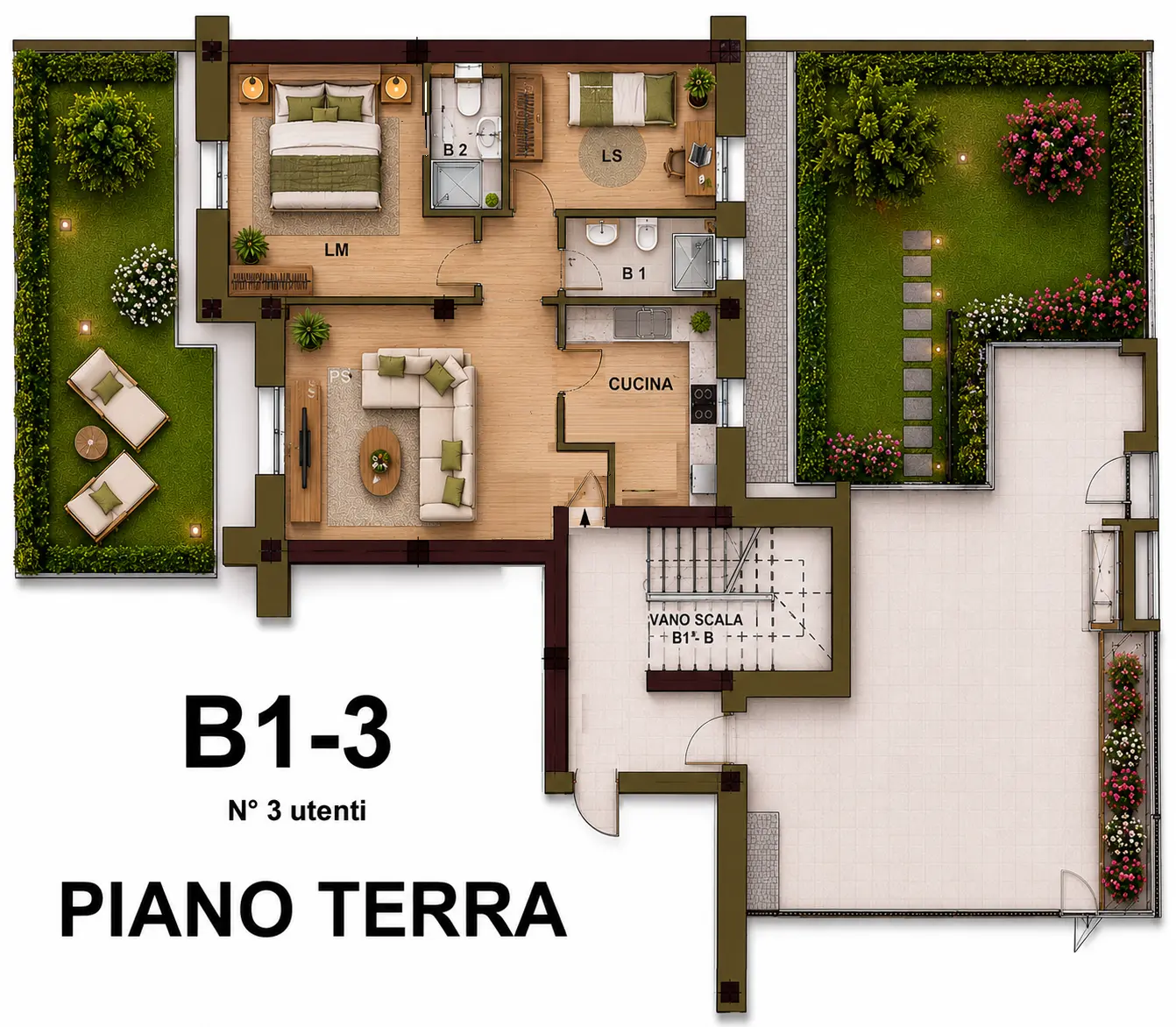Planimetria B1-3 · Piano terra