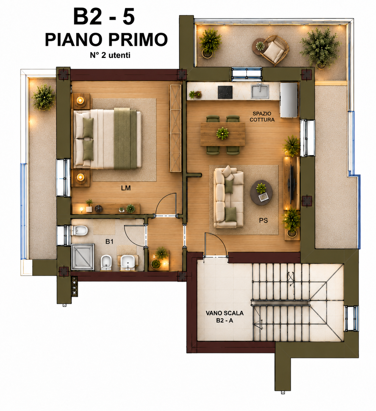 Planimetria B2-5 · Piano primo